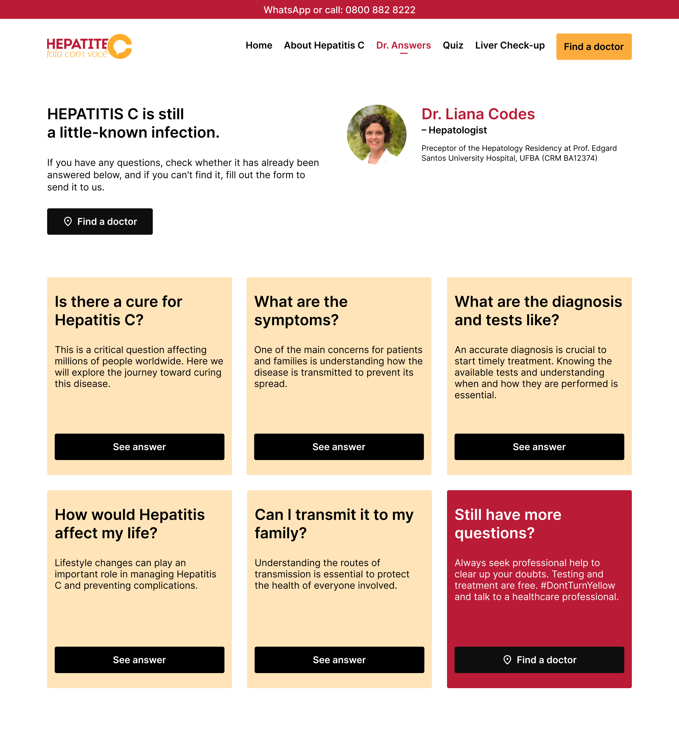 Hepatitis C platform interface